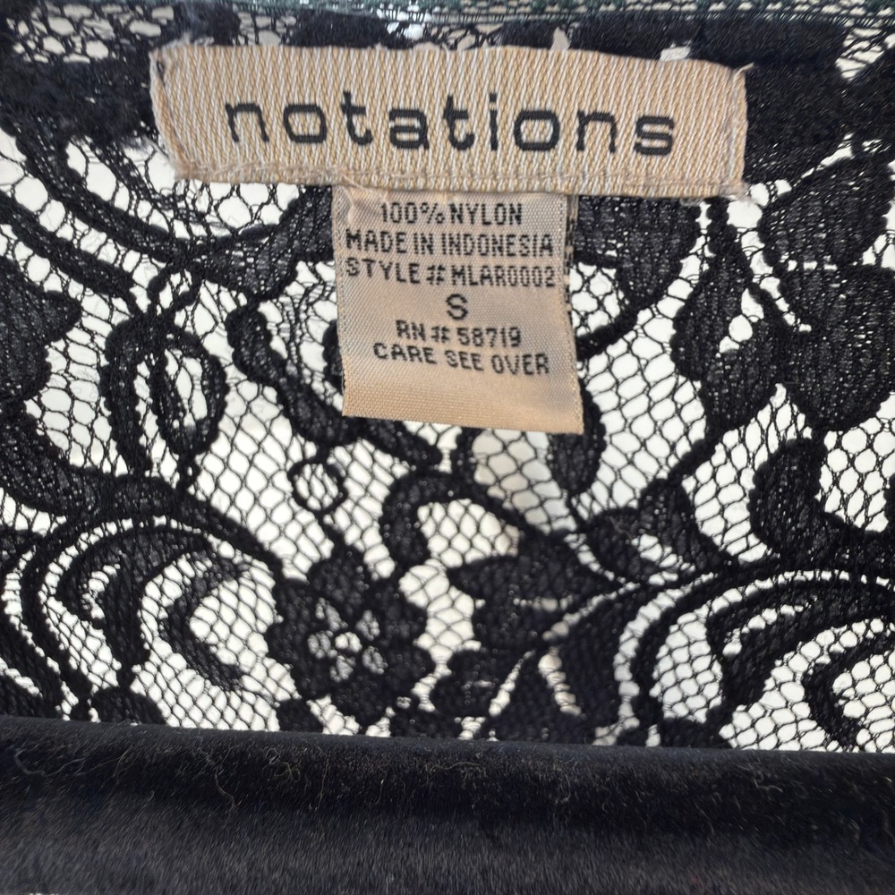 Notations Lace Shrug Womens S Tie Front Black Floral Bolero Cardigan MLAR0002 - Picture 2 of 4